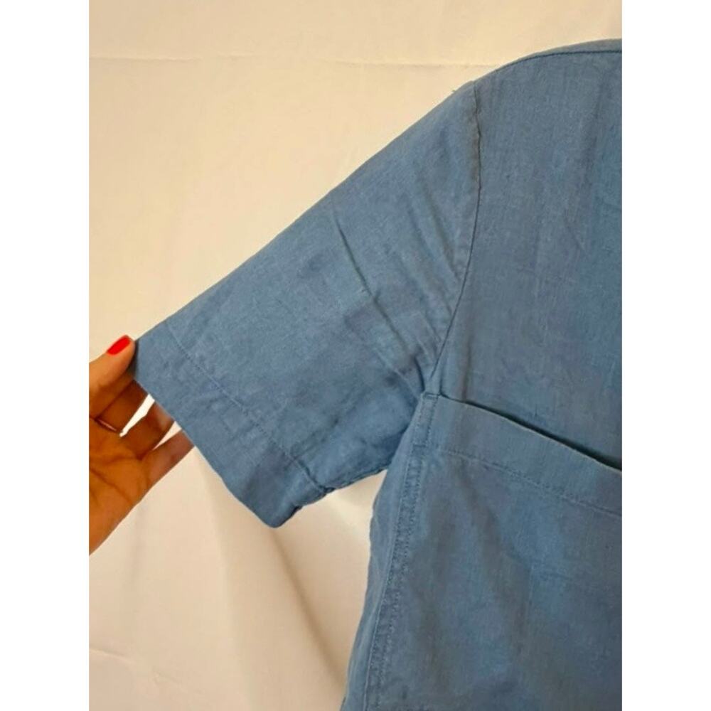 Everlane The Linen Workwear Shirt in Deep Blue Boxy and Oversized sz. XXS - Picture 6 of 8